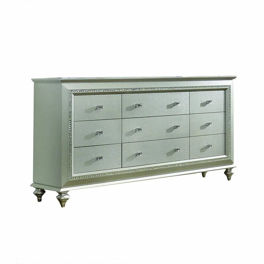 18" Champagne Solid Wood Double Dresser HomeRoots
