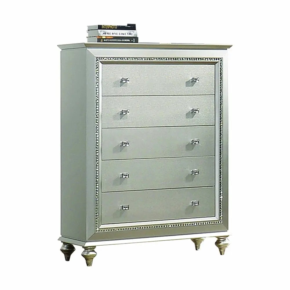 18" Champagne Solid Wood Double Dresser HomeRoots