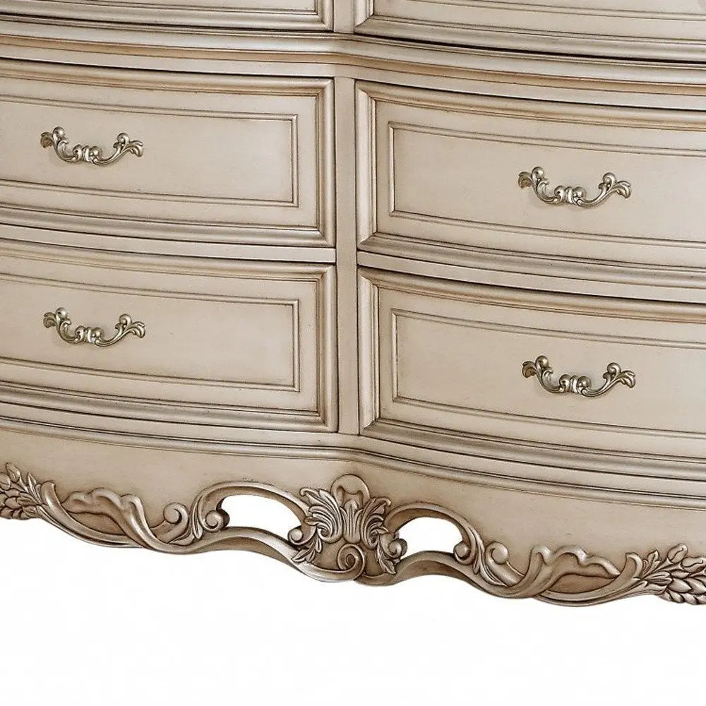 21" Beige Solid Wood Double Dresser HomeRoots
