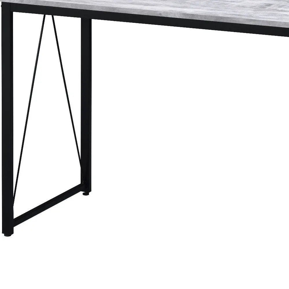 35" Antiqued White and Black Writing Desk - NOBLE HOME INTERIORS