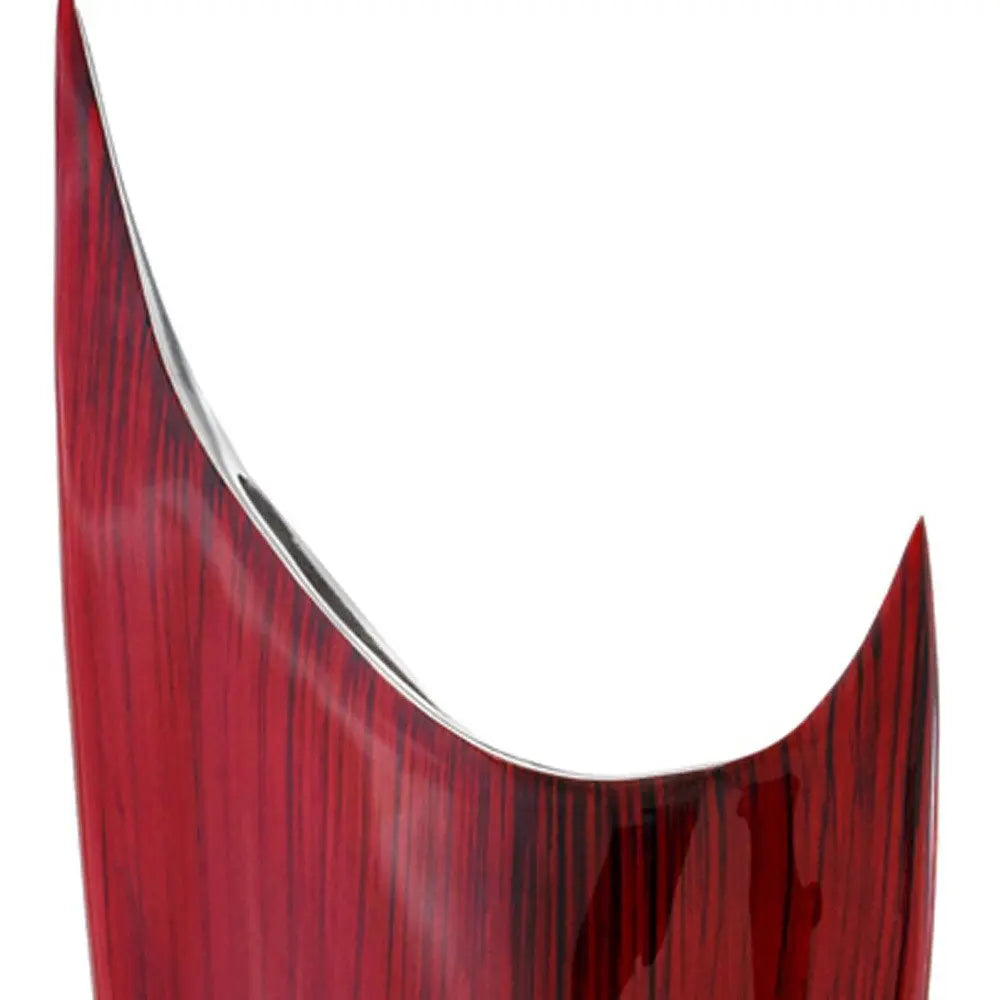 14" Red Striped Aluminum Table Vase HomeRoots