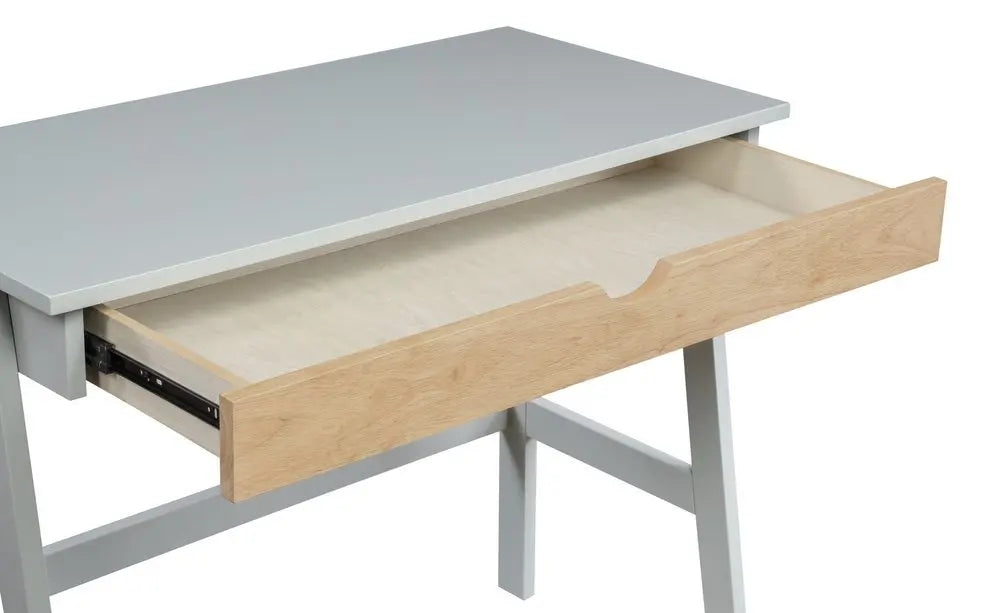 36" Gray and Natural Writing Desk - NOBLE HOME INTERIORS