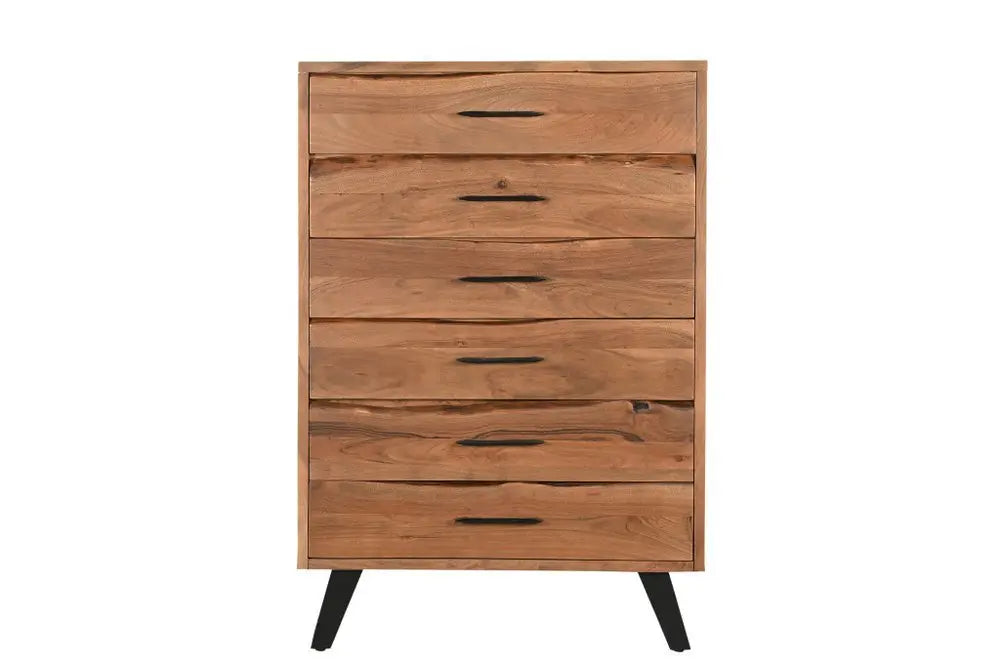 36" Natural Live Edge Solid Wood Five Drawer Dresser - NOBLE HOME INTERIORS