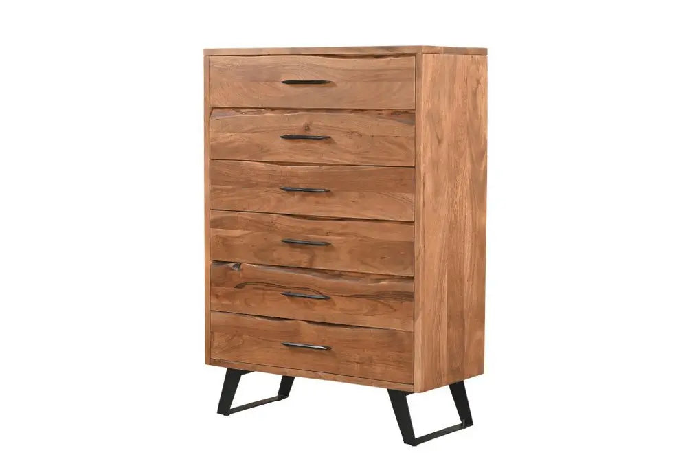 36" Natural Live Edge Solid Wood Five Drawer Dresser - NOBLE HOME INTERIORS