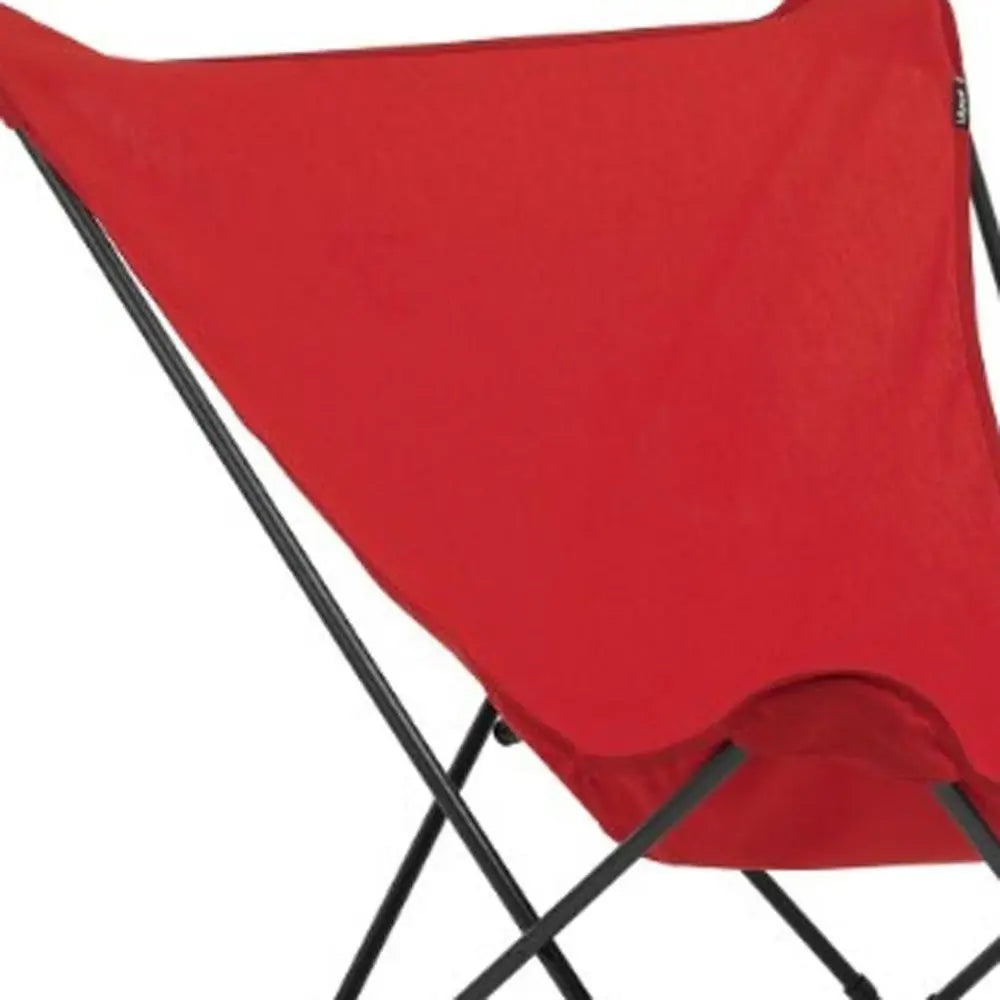36" Red and Chrome Outdoor Camping Chair - NOBLE HOME INTERIORS