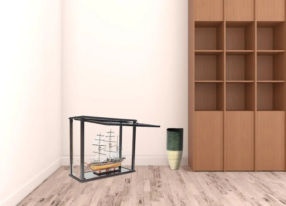 14" Black Glass Standard Display Stand HomeRoots