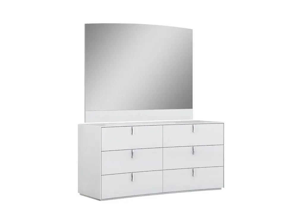 Four Piece White Solid and Manufactured Wood Bedroom Set With Mirror HomeRoots