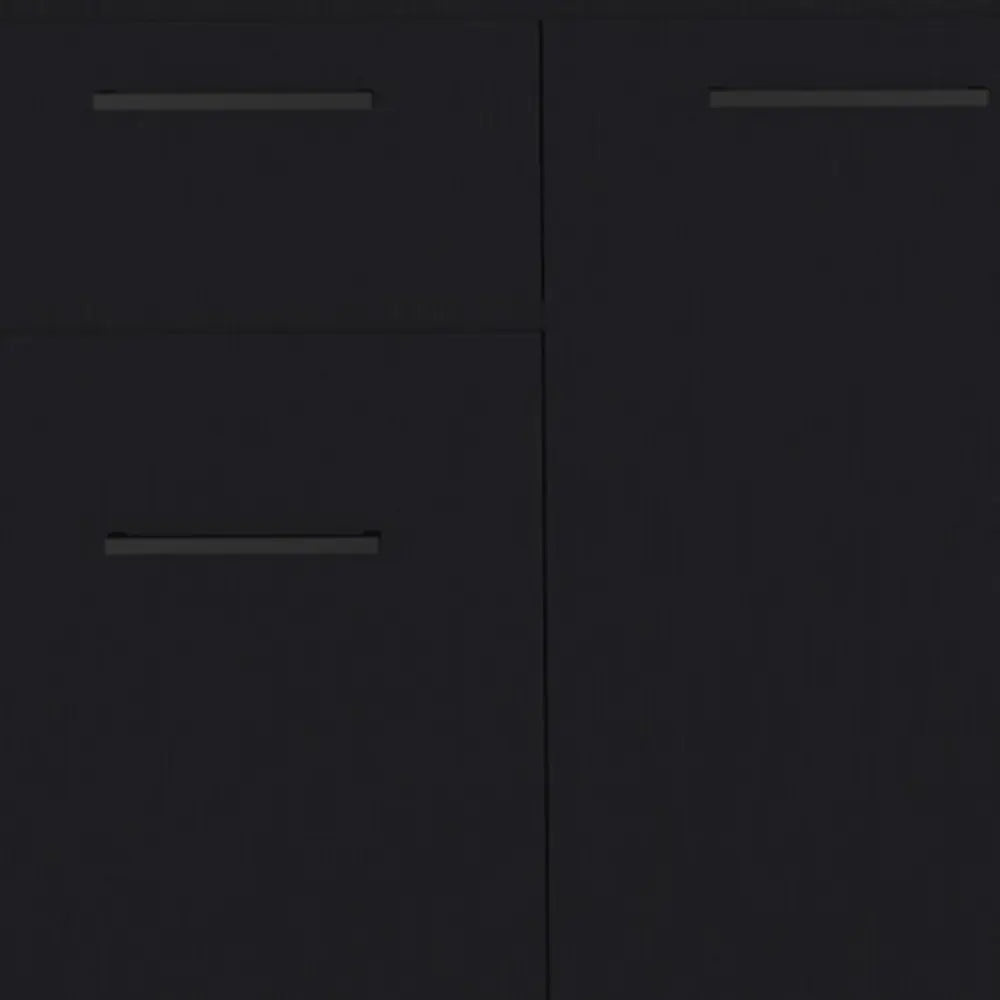 37" Black Wood Accent Cabinet With Two Doors And One Drawer - NOVA HOME FURNITURE