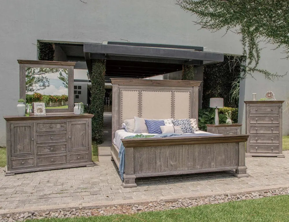 37" Gray Solid Wood Five Drawer Chest - NOBLE HOME INTERIORS