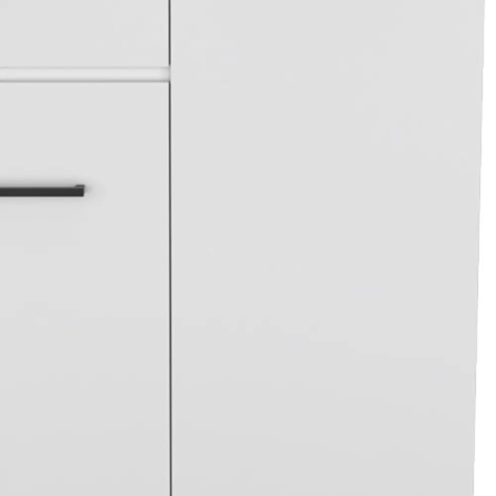 37" White Wood Accent Cabinet With Two Doors And One Drawer - NOVA HOME FURNITURE