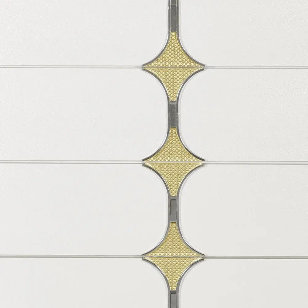 37" White Wood With Gold Faux Crystal Bling Wood Five Drawer Dresser - NOBLE HOME INTERIORS