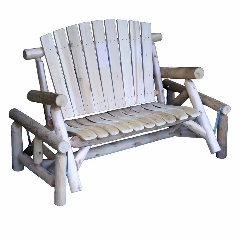 59" Natural Solid Wood Adirondack Chair HomeRoots