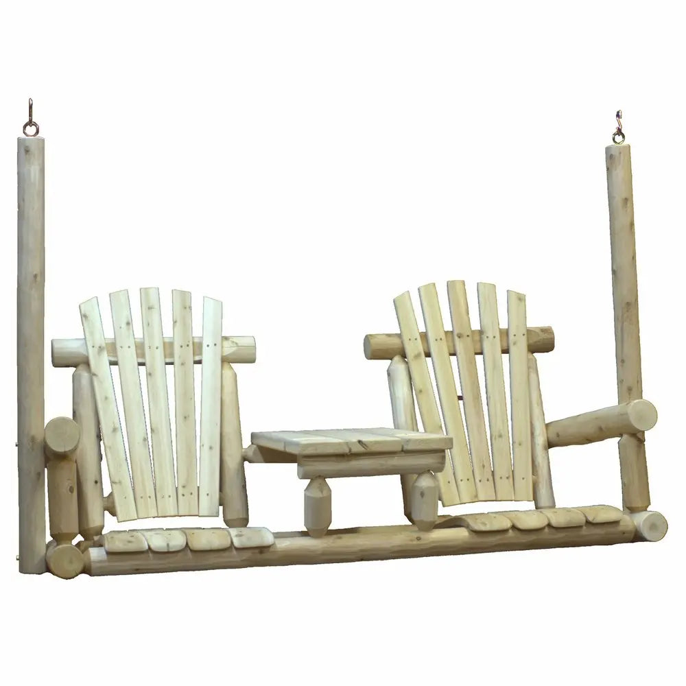 71" X 24" X 49"  Natural Wood Tete-A-Tete Porch Swing HomeRoots