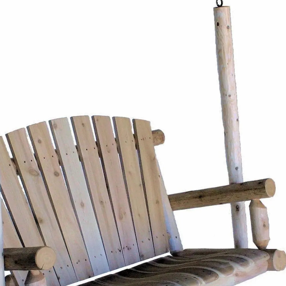 48" X 24" X 48"  Natural Wood Porch Swing HomeRoots