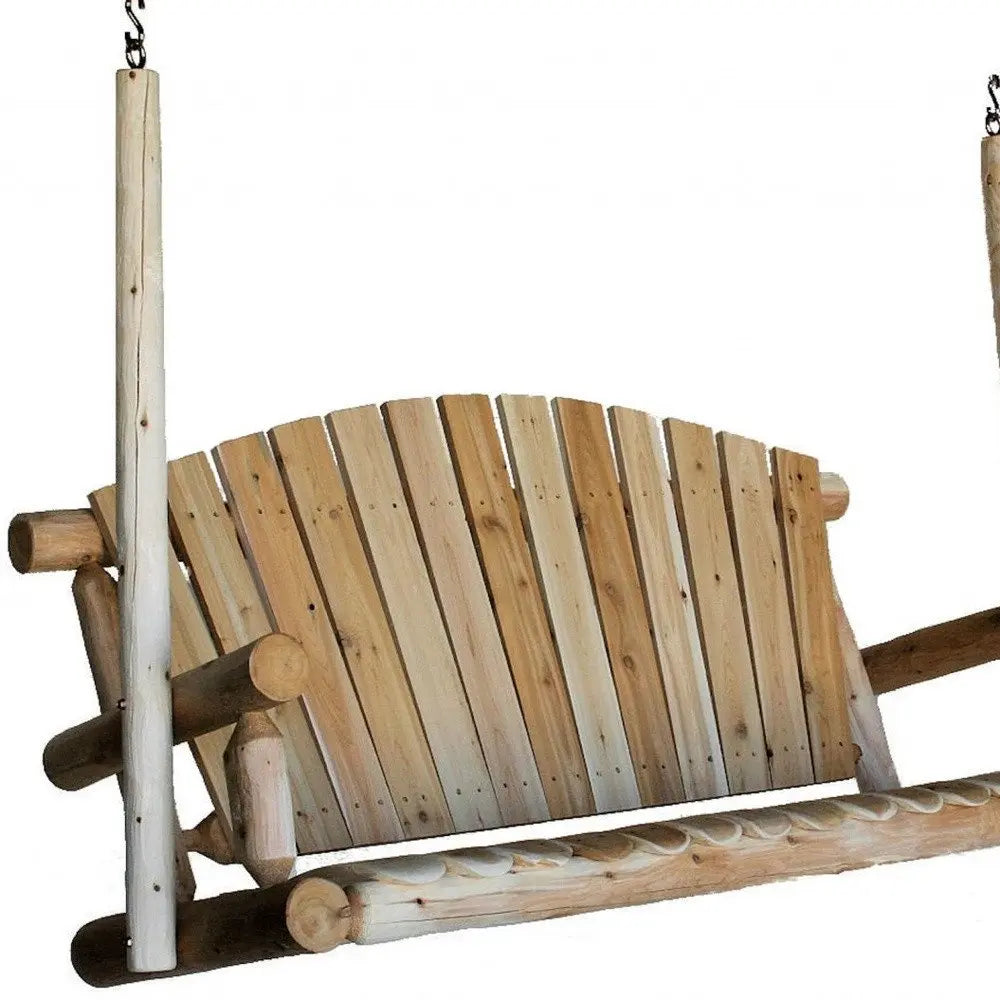 71" X 24" X 47"  Natural Wood Porch Swing HomeRoots