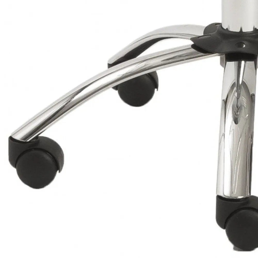 White Clear and Silver Adjustable Swivel Plastic Rolling Conference Office Chair HomeRoots