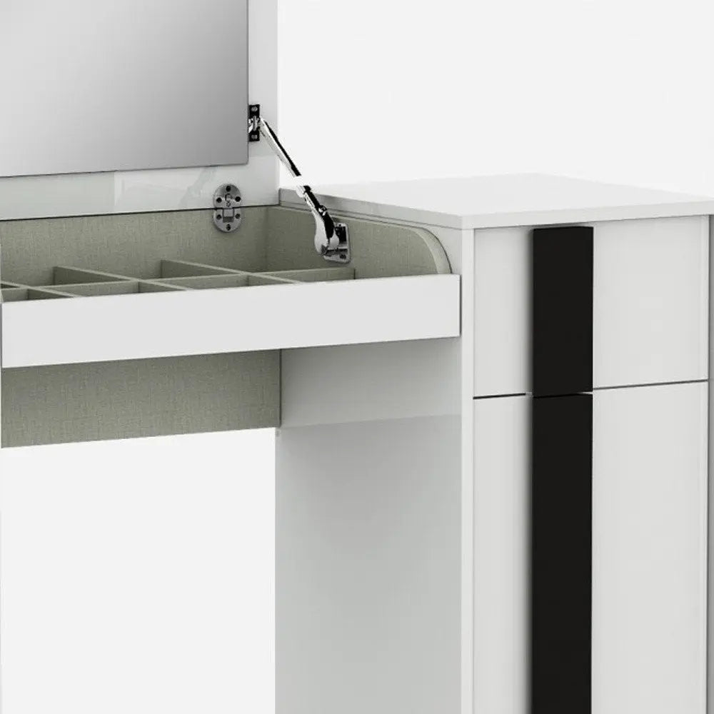 39" White Single Drawer Vanity Chest With Mirror HomeRoots