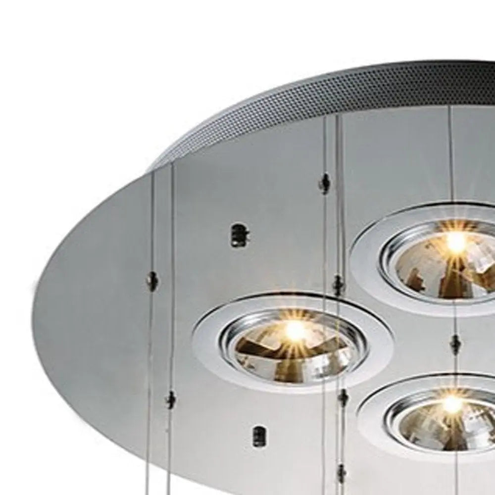 Clear Candle Style Four Light Metal and Glass Ceiling Light HomeRoots