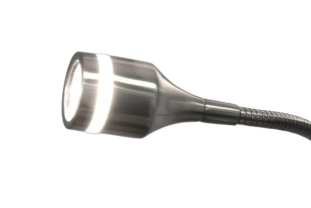 15" Black Metal Adjustable Clip On LED Table Lamp HomeRoots