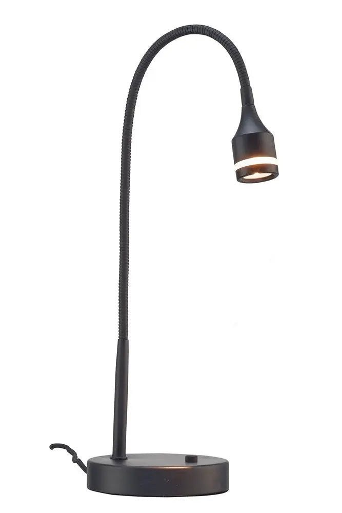 18" Black Metal Adjustable LED Desk Lamp HomeRoots