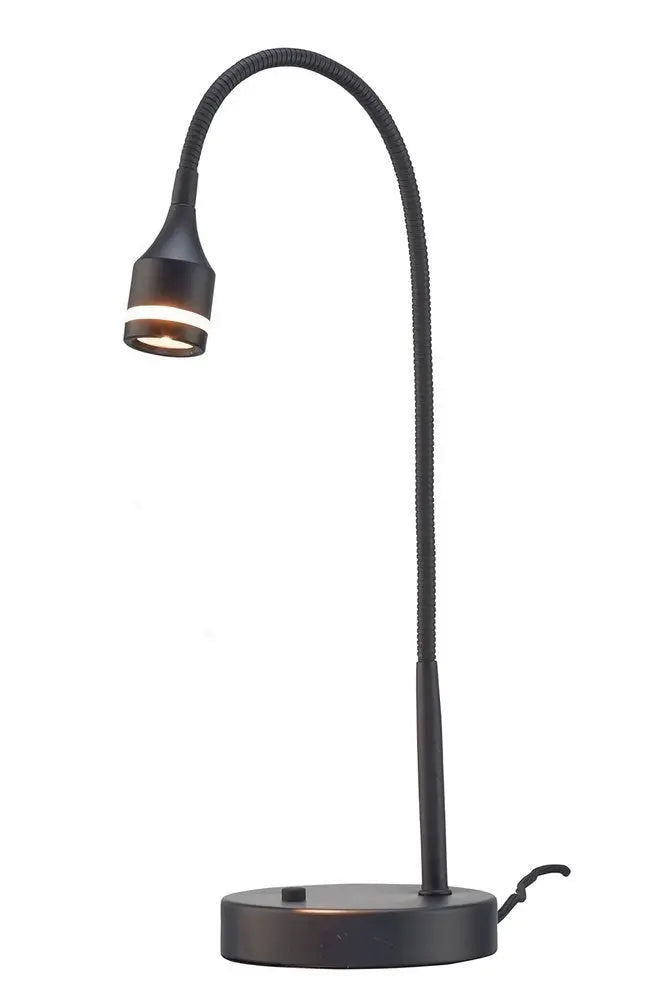 18" Black Metal Adjustable LED Desk Lamp HomeRoots