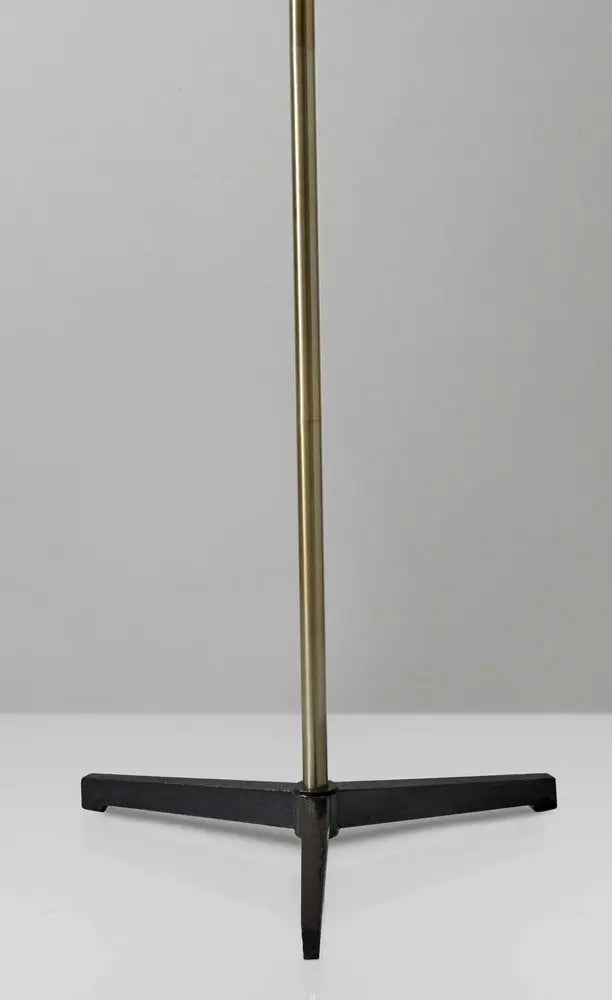 71" Brass Metal Novelty Floor Lamp With Black And White Iron Cone Shade HomeRoots