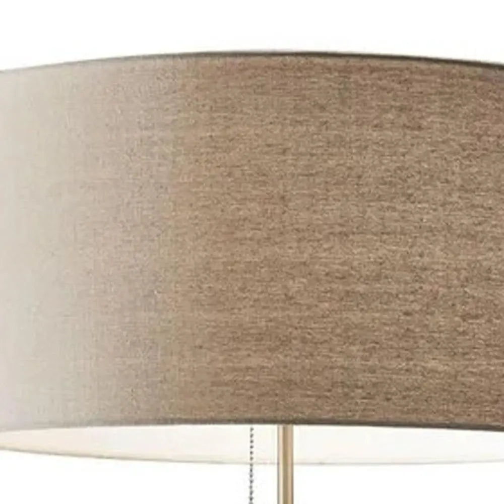 66" Brown Floor Lamp With Brown Fabric Drum Shade HomeRoots
