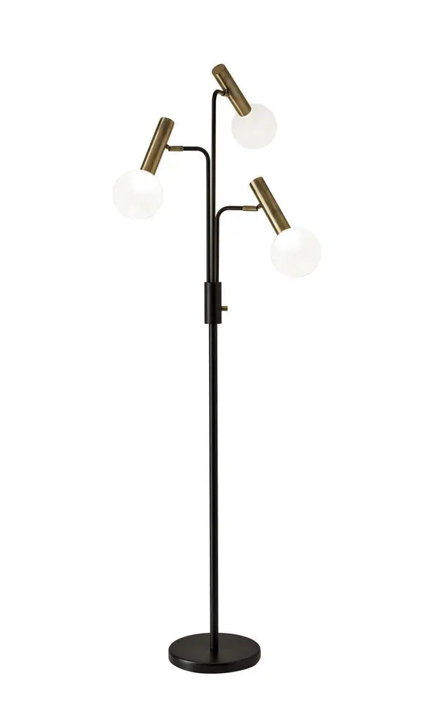 70" Black And Bronze Three Light LED Tree Floor Lamp With White HomeRoots