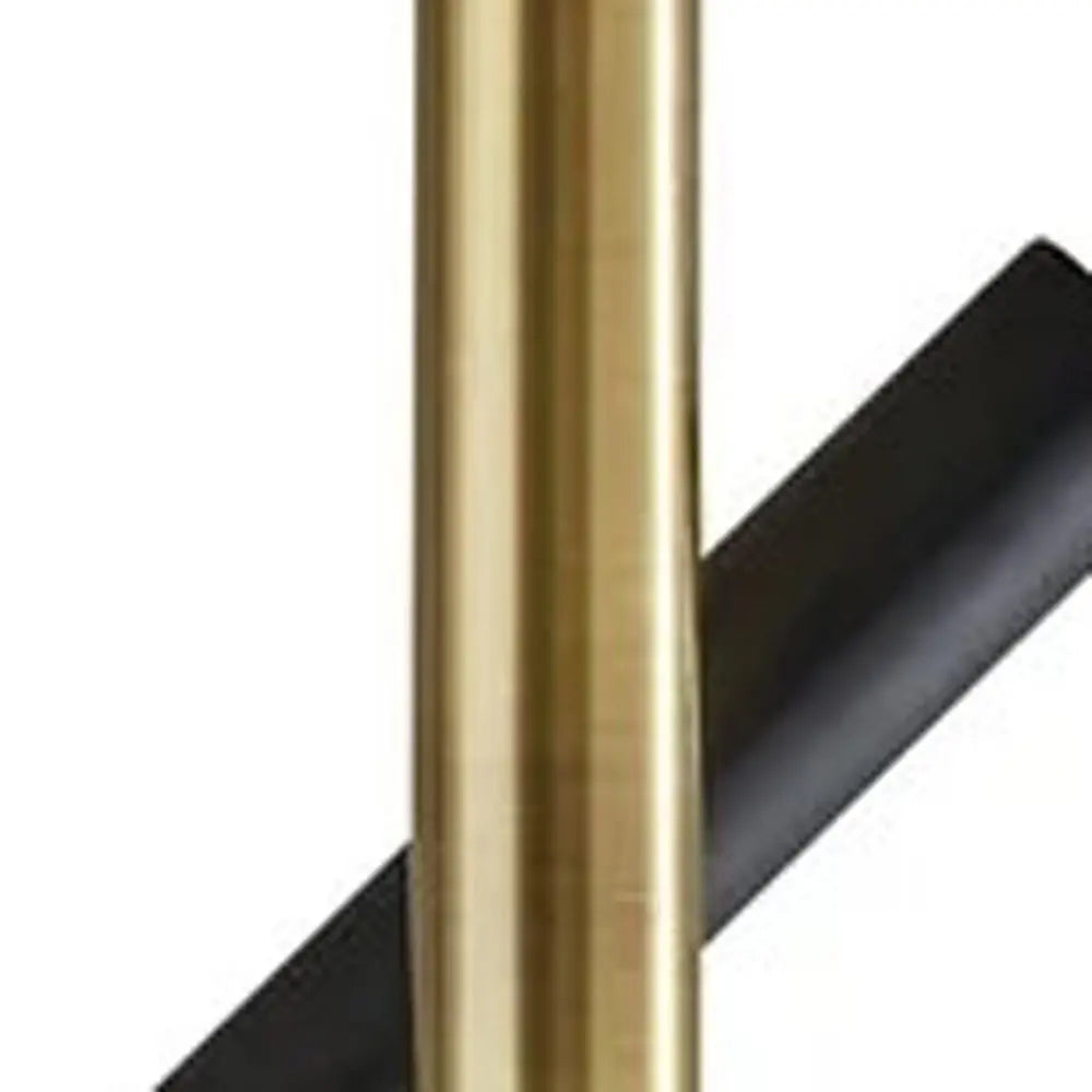 68" Black Metal LED Floor Lamp With Black Metal Cylinder Shade HomeRoots