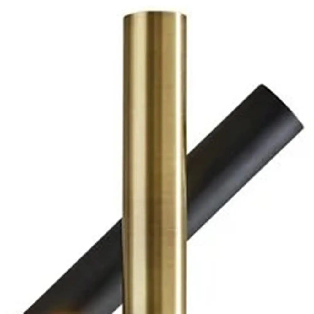 68" Black Metal LED Floor Lamp With Black Metal Cylinder Shade HomeRoots