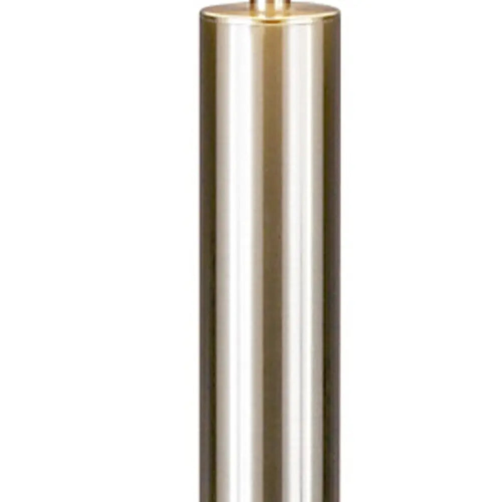 58" Silver Floor Lamp With White Fabric Drum Shade HomeRoots