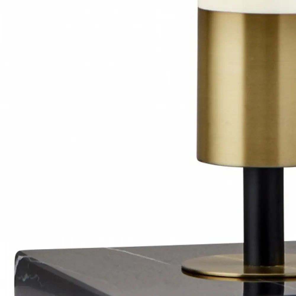 30" Black Marble Metal Standard Table Lamp HomeRoots