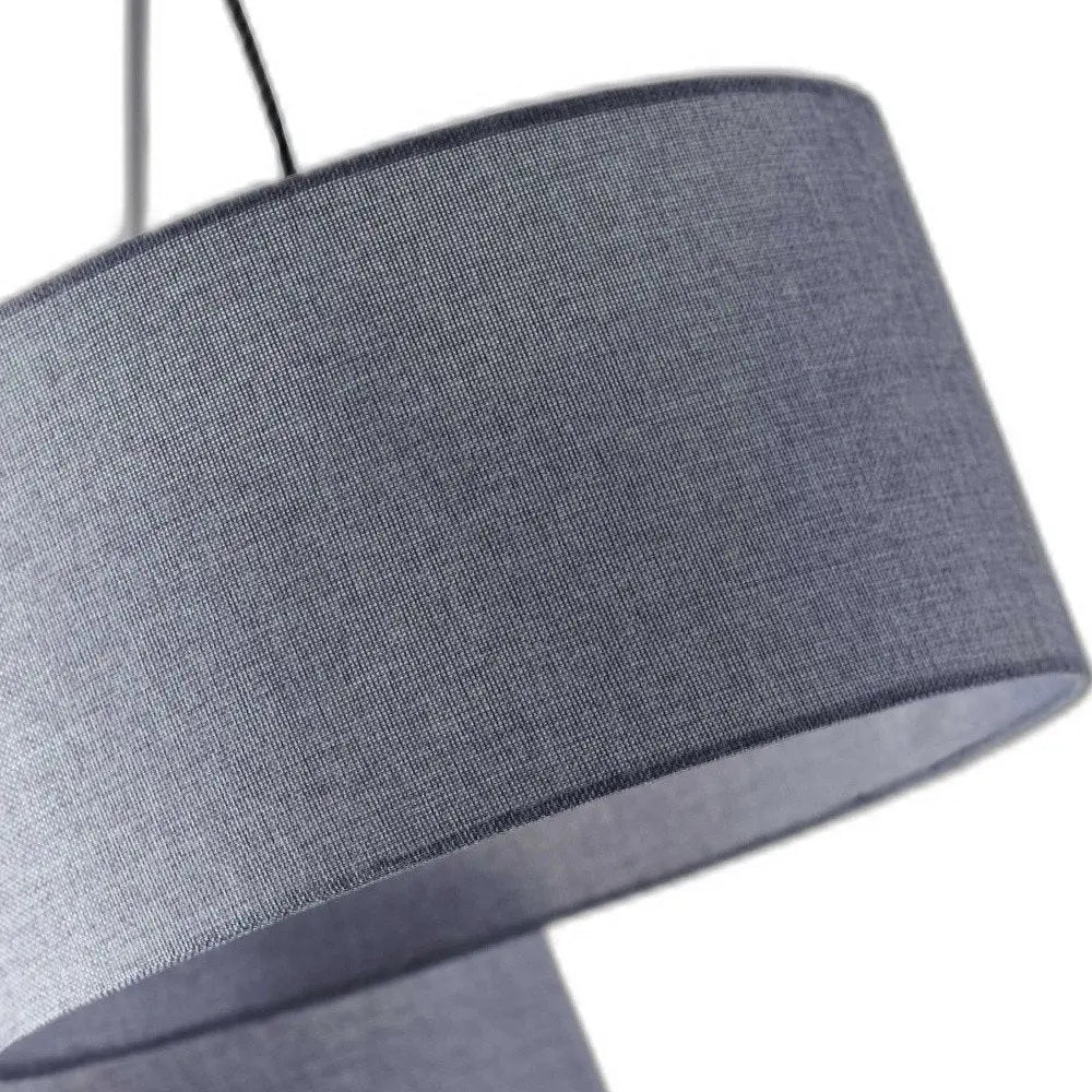 91" Silver Three Light Tree Floor Lamp With Gray Linen Drum Shade HomeRoots