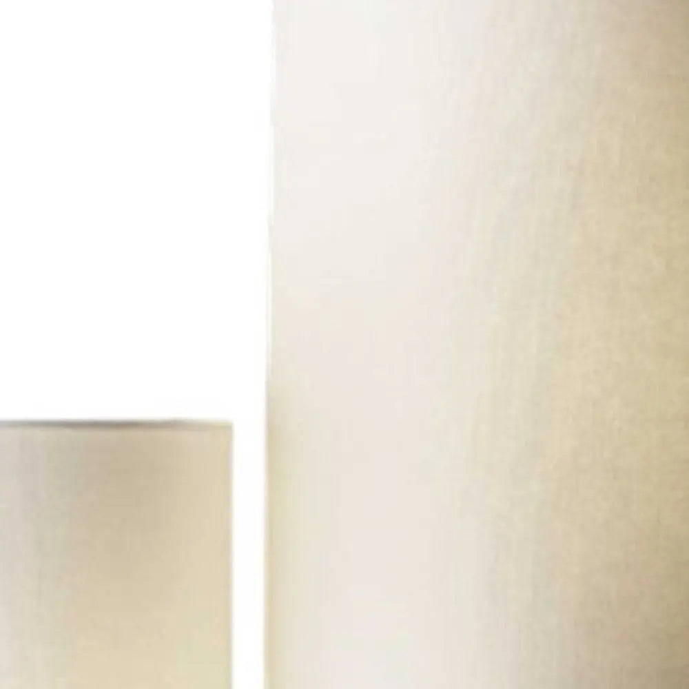 68" Silver Three Light Novelty Floor Lamp With White Linen Cylinder Shade HomeRoots