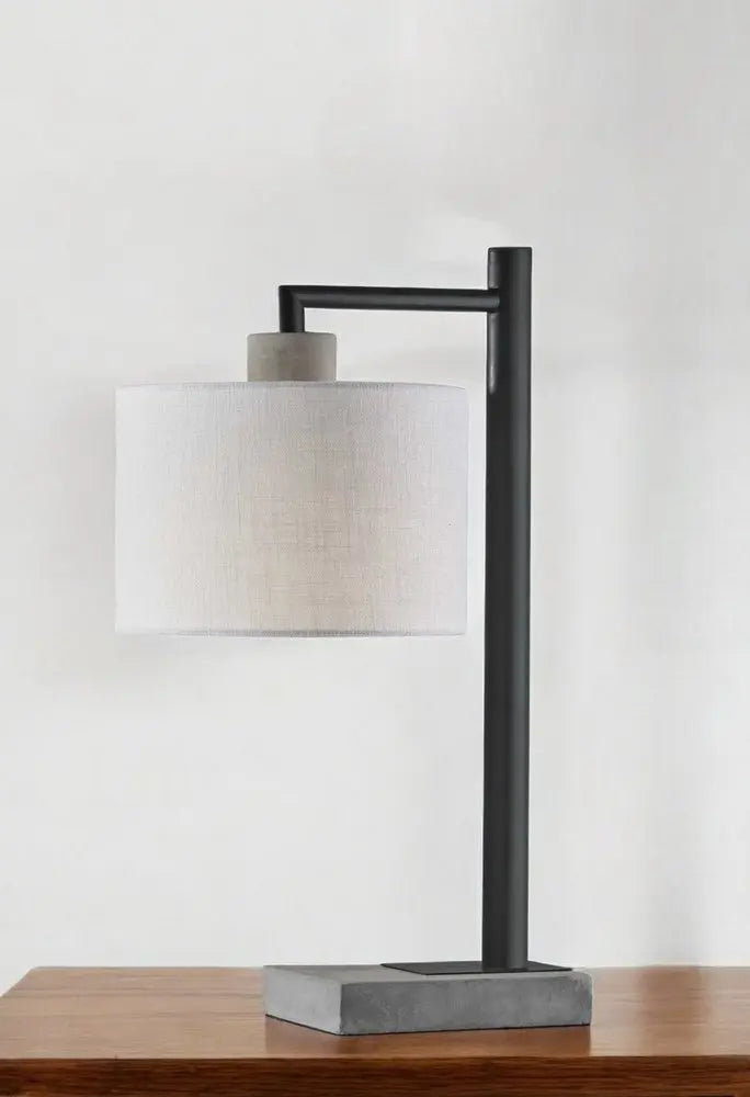 23" Gray Metal Novelty Table Lamp With White Empire Shade HomeRoots