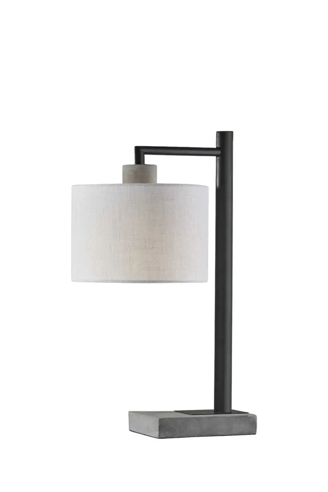 23" Gray Metal Novelty Table Lamp With White Empire Shade HomeRoots