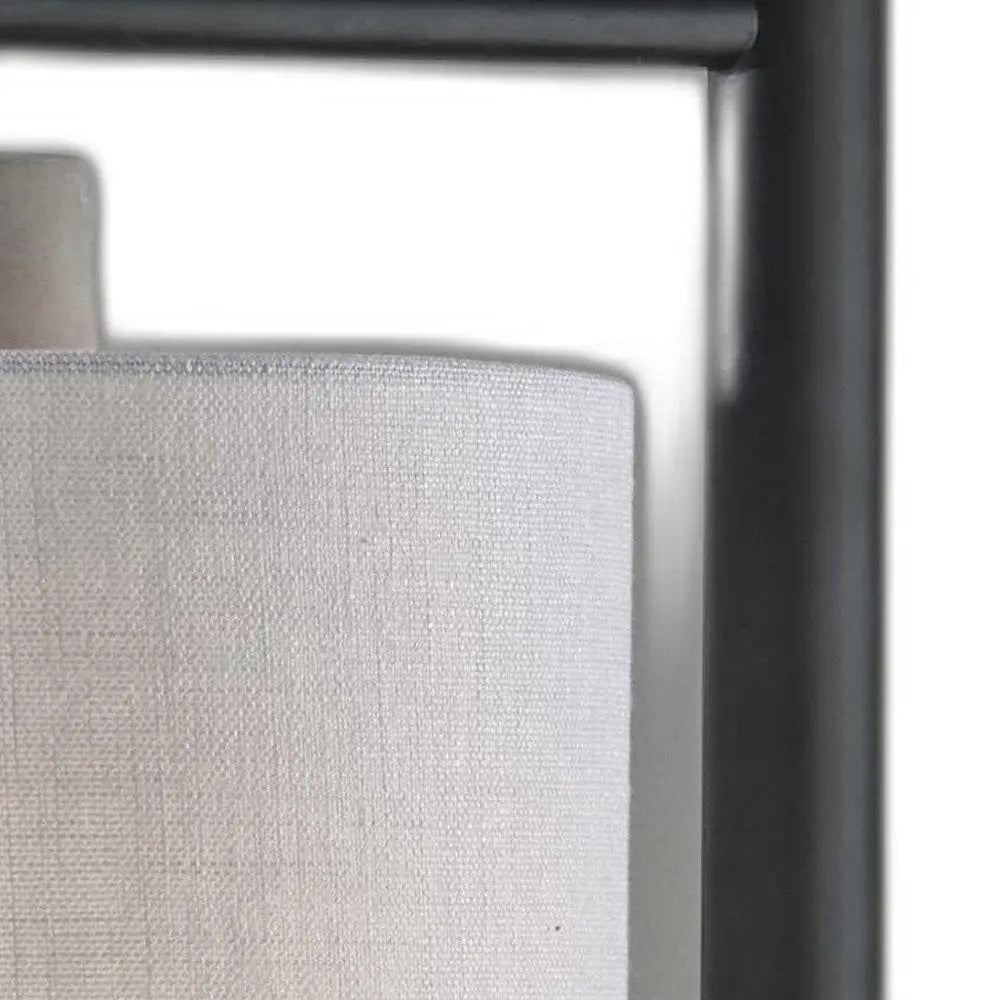 23" Gray Metal Novelty Table Lamp With White Empire Shade HomeRoots