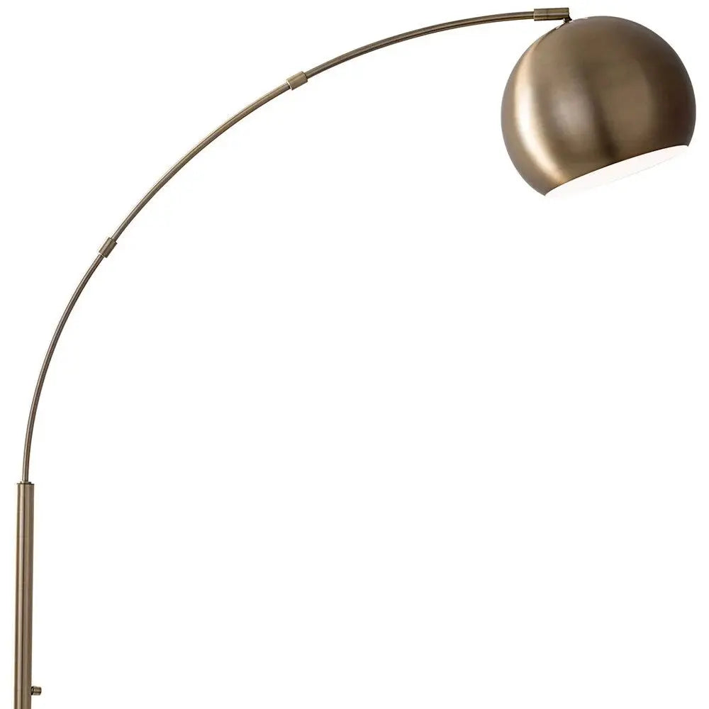 78" Brass Metal Arc Floor Lamp With Brass Metal Bowl Shade HomeRoots