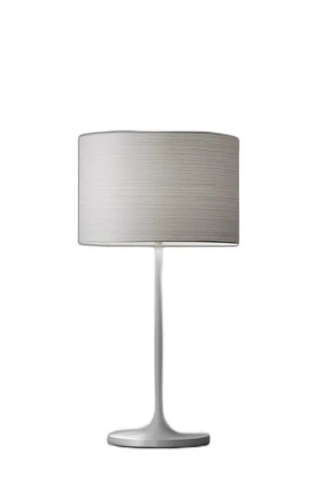 White On White Metal Table Lamp HomeRoots