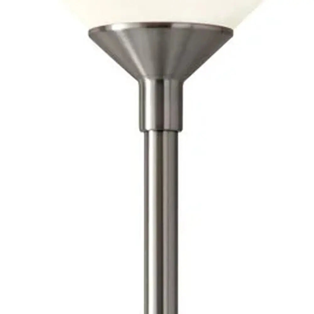 73" Black And White Torchiere Floor Lamp With White Acrylic Cone Shade HomeRoots