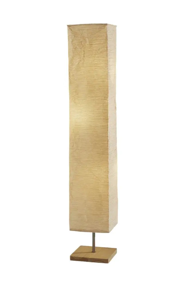 58" Natural Column Floor Lamp With Natural Paper Shade HomeRoots