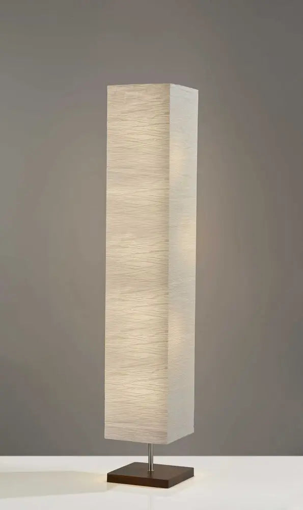 58" Natural Column Floor Lamp With Natural Paper Shade HomeRoots