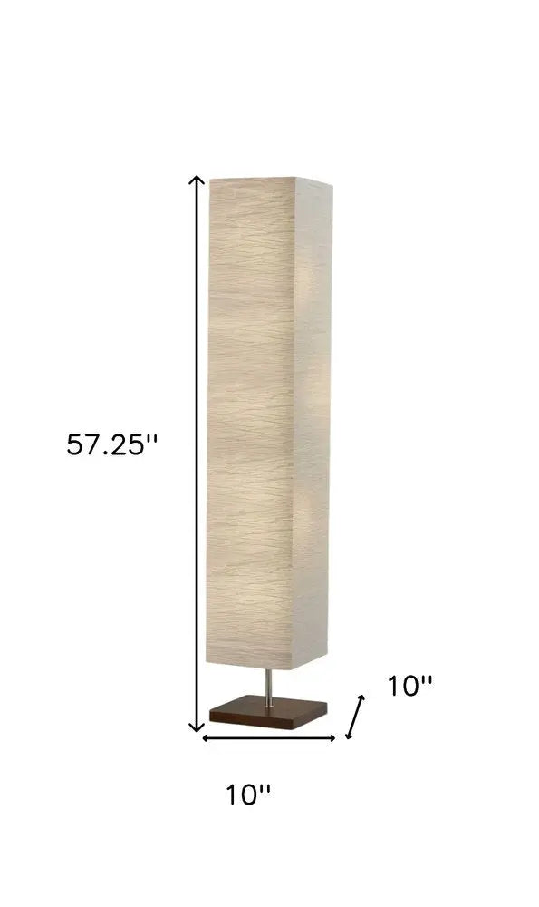 58" Natural Column Floor Lamp With Natural Paper Shade HomeRoots