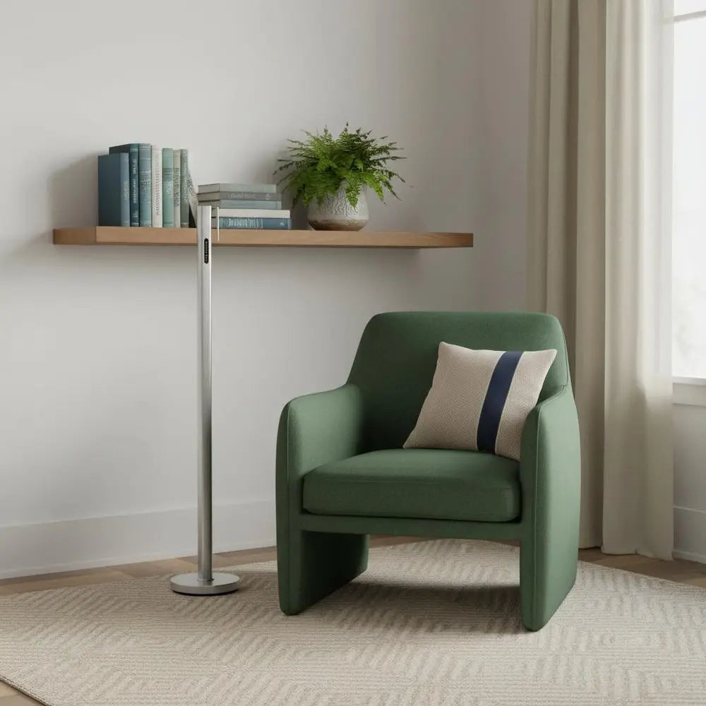 Silver Metal LED Light Changing With Silver Frosted Glass HomeRoots