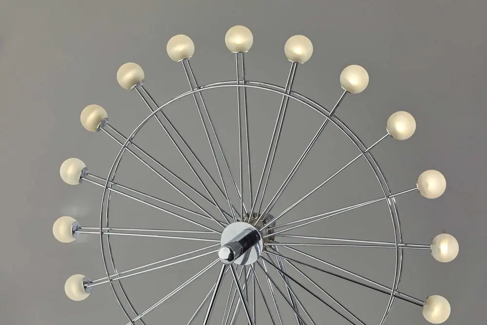 22" Off White Metal Multi Light Bedside LED Table Lamp With Off White Globe Shade HomeRoots