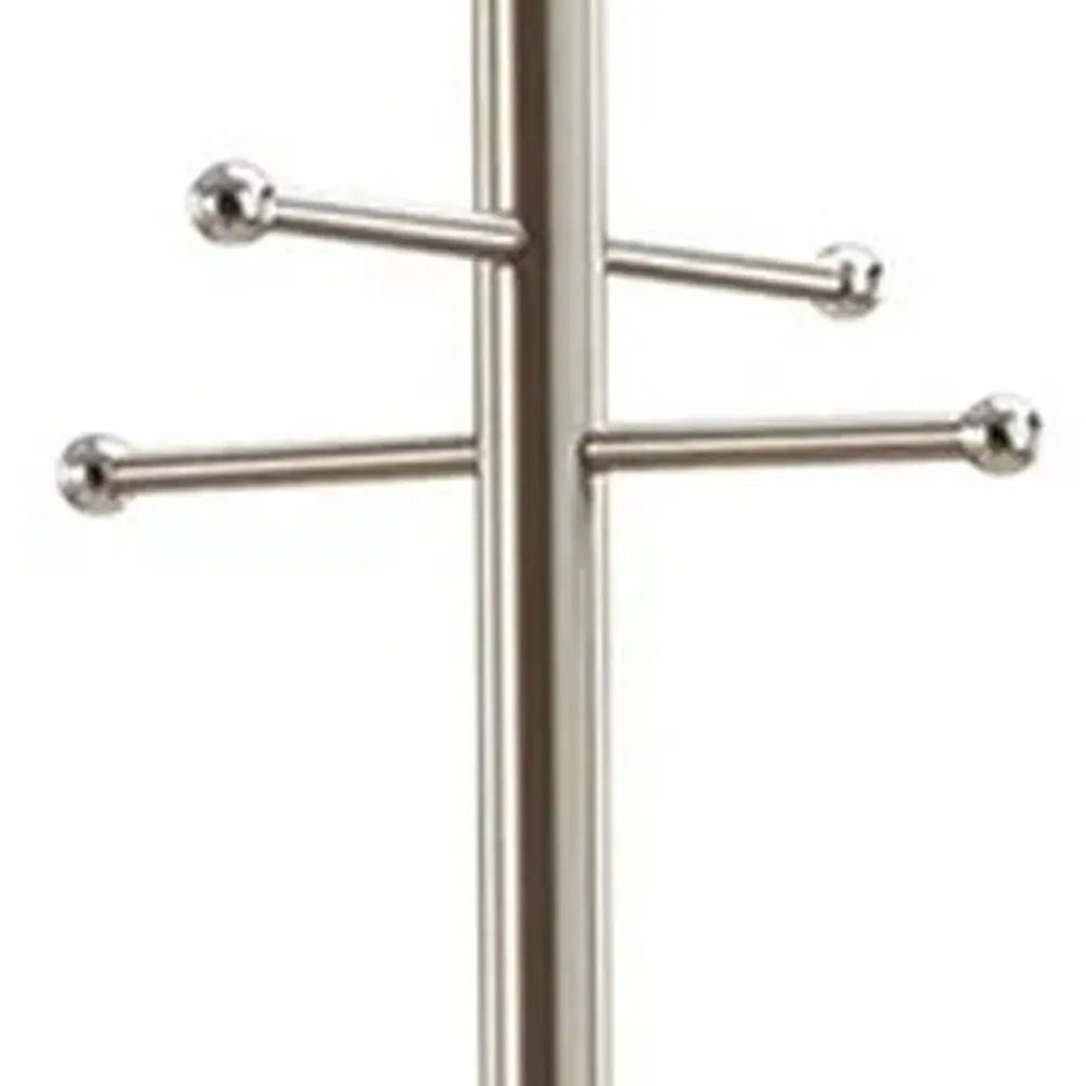 67" Brushed Steel Coat Rack HomeRoots