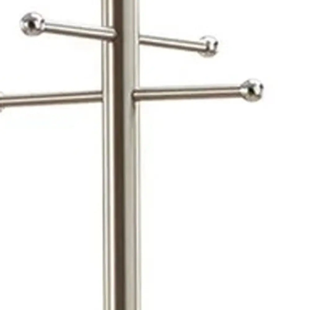 67" Brushed Steel Coat Rack HomeRoots