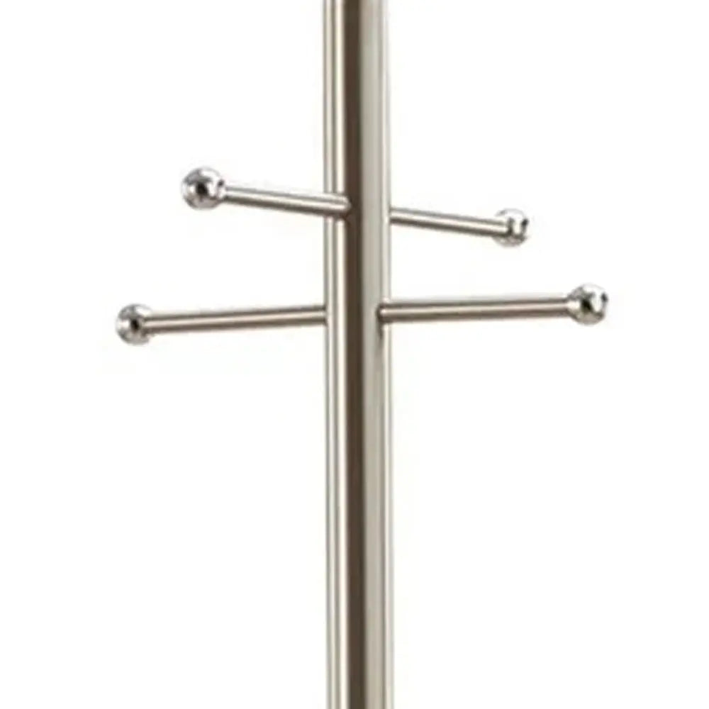 67" Brushed Steel Coat Rack HomeRoots