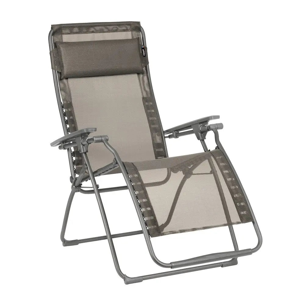 28" Graphite Metal Outdoor Zero Gravity Chair with Graphite Cushion HomeRoots