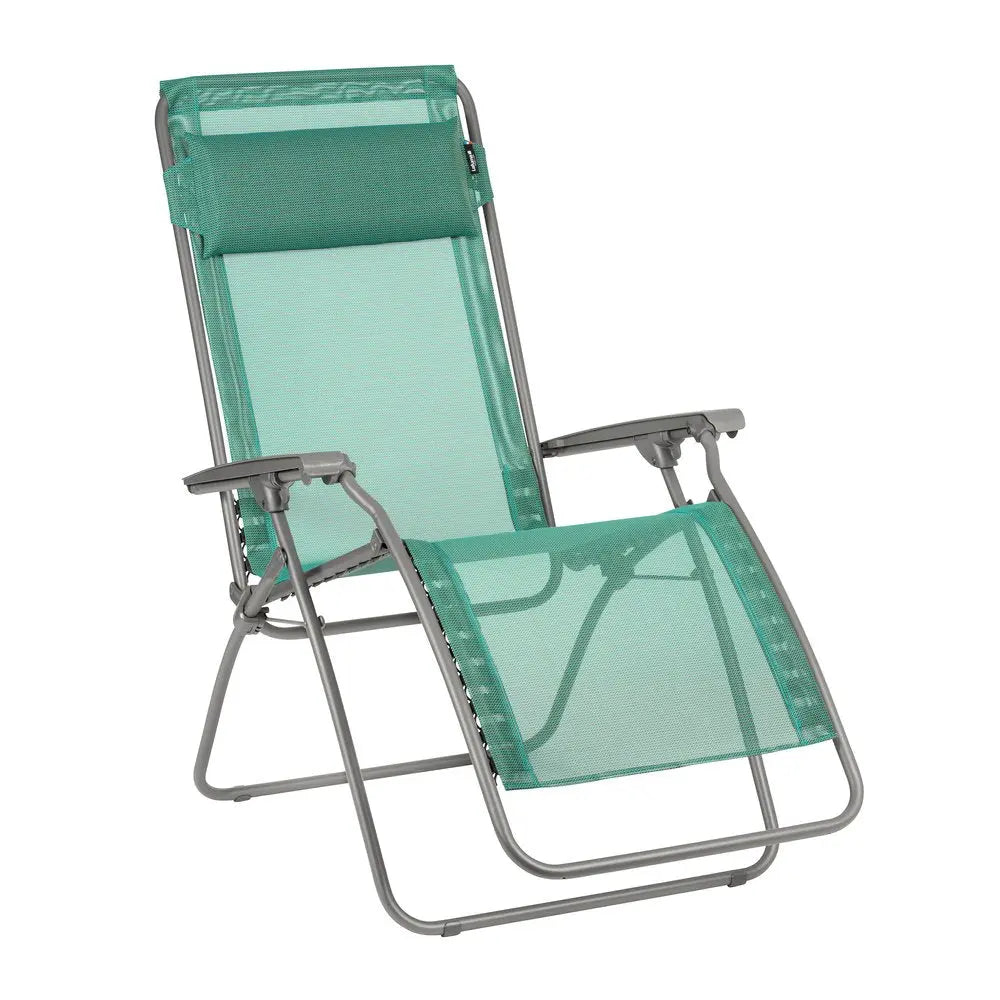 27" Green Metal Outdoor Zero Gravity Chair with Green Cushion HomeRoots